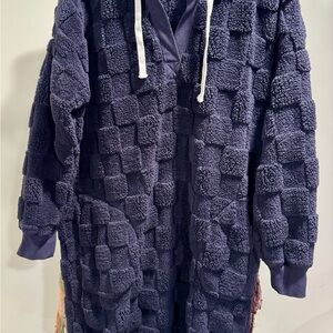 Cuddl Duds Dark Grey Checkered Hooded Robe